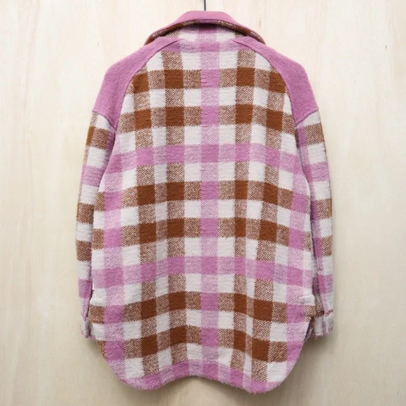 Varley Alma Jacket Caramel Midi Check Small - Picture 3 of 4